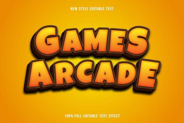 Giochi di effetti di testo modificabili arcade colore giallo e marrone