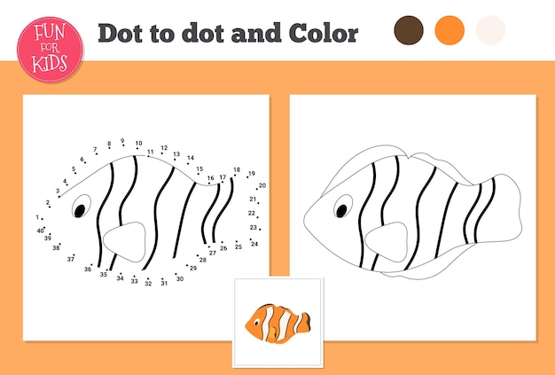 Gioco da punto a punto per la scuola a casa dei bambini Pagina da colorare per l'educazione dei bambini