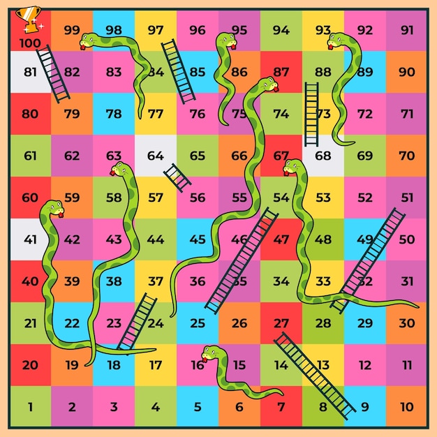 gioco da tavolo di serpenti e scale per bambini