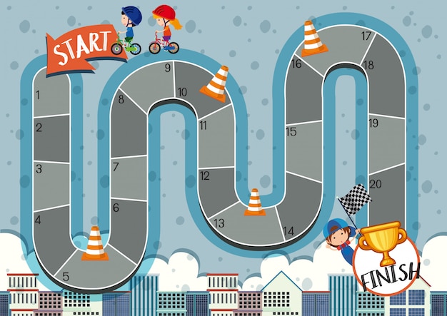 Gioco da tavolo gara di biciclette per bambini