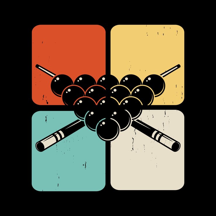 Vettore gioco di biliardo divertente regalo per gli amanti retro vintage t-shirt per giocatori di biliardo