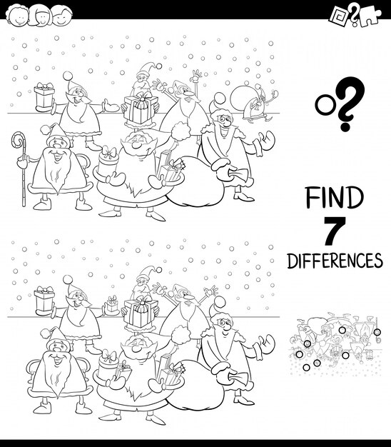 Gioco di differenze per bambini con Babbo Natale
