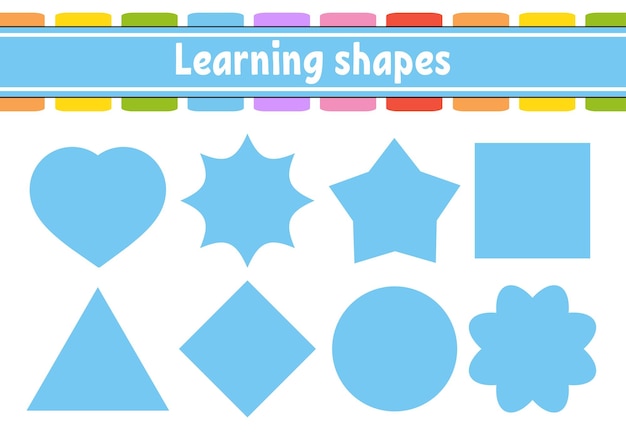 Gioco di puzzle per bambini Taglia e incolla Pratica di taglio Forme di apprendimento Foglio di lavoro per l'istruzione Cerchio quadrato rettangolo triangolo