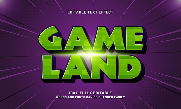 gioco di terra effetti di testo modificabili con un tema di gioco e gioco