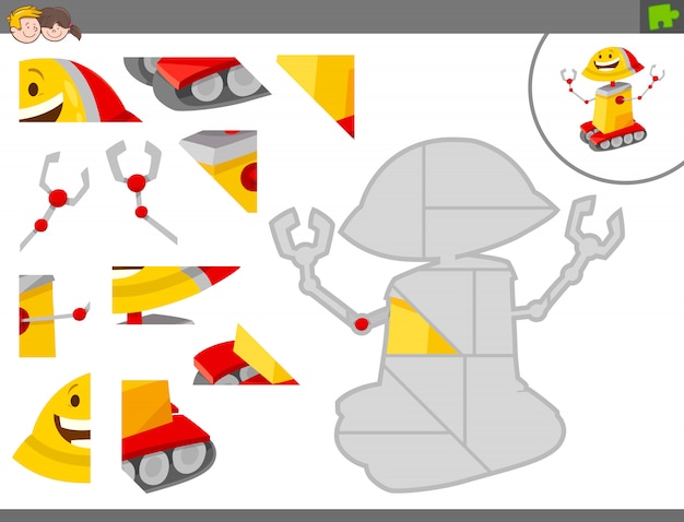 Gioco educativo Jigsaw Puzzle per bambini con robot