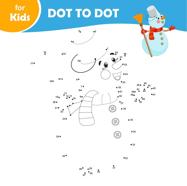 Gioco educativo per bambini Punto per punto Simpatici mini giochi della serie invernale del pupazzo di neve