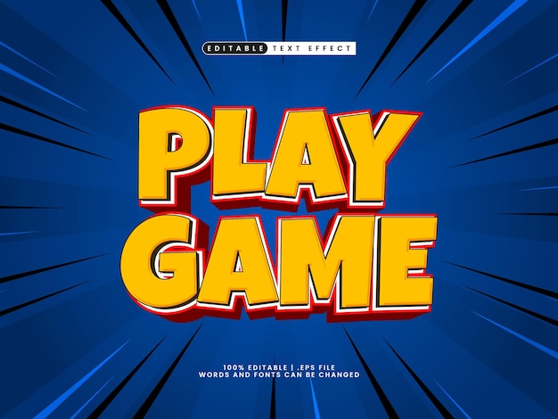 gioco effetto di testo modificabile in stile di testo di gioco e bambini