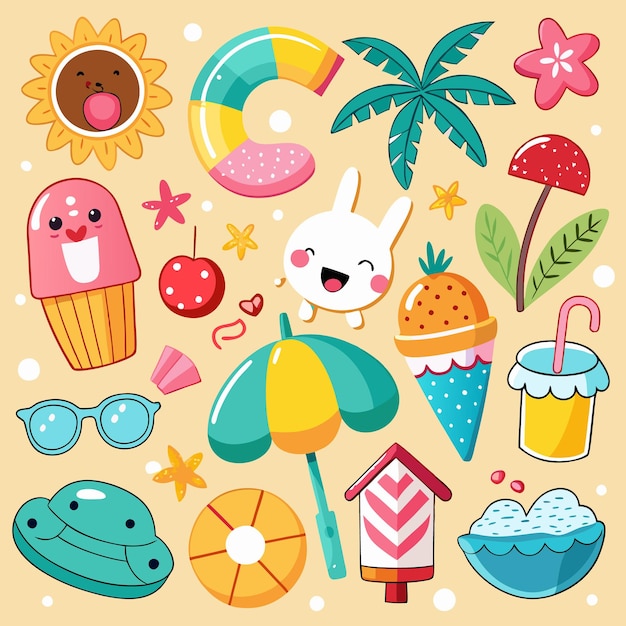 Gioco estivo di spiaggia Sole gelato Più