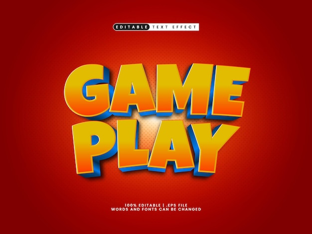 gioco gioco effetto di testo modificabile in stile di testo di gioco e bambini