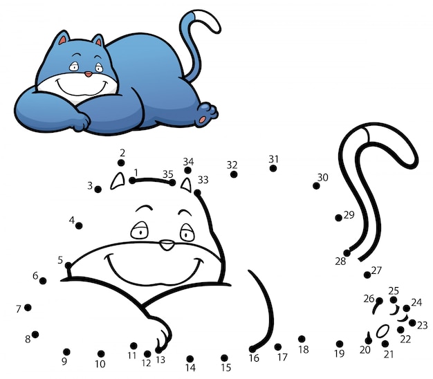 Gioco per bambini punto per punto Cat