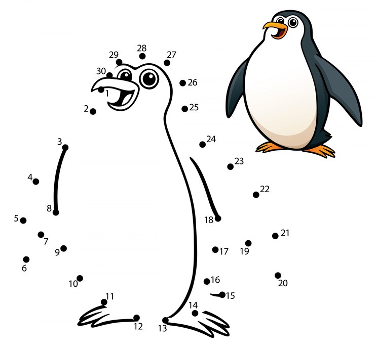 Gioco per bambini punto per punto Penguin