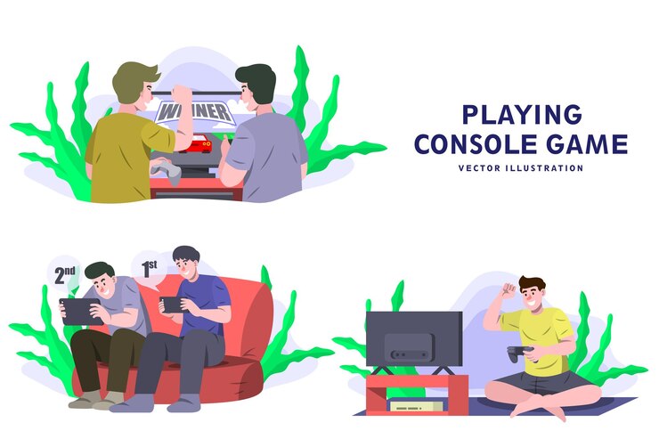 Vettore gioco per console - illustrazione vettoriale di attività