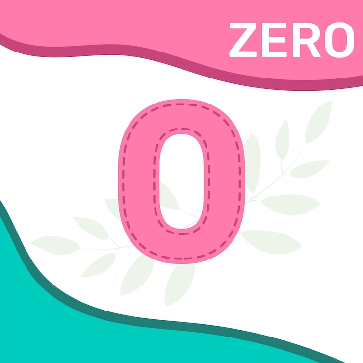 Vettore gioco prescolare per bambini che imparano a contare. numero zero. illustrazione vettoriale.