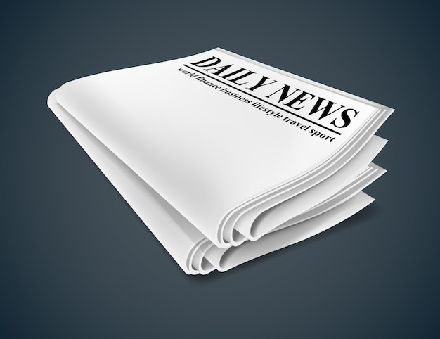 Giornale isolato su sfondo scuro