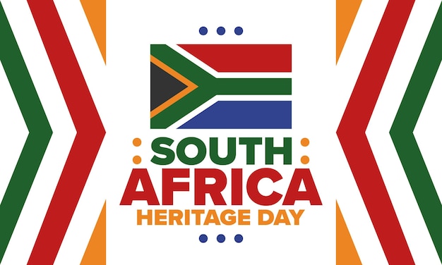 Giornata del patrimonio sudafricano Festa felice Celebrate la cultura e le tradizioni Bandiera sudafricana Arte