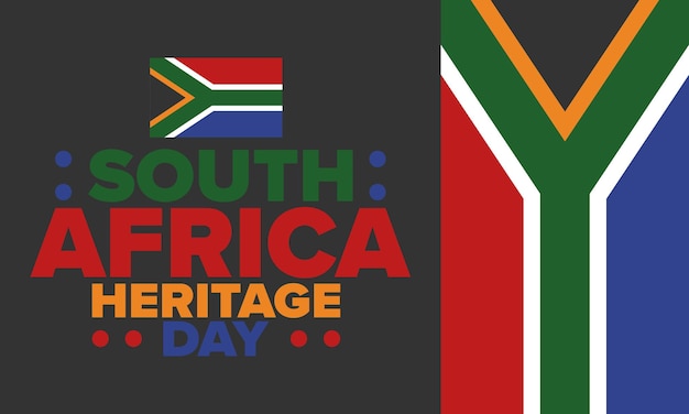 Giornata del patrimonio sudafricano Festa felice Celebrate la cultura e le tradizioni Bandiera sudafricana Arte