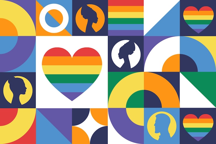 Vettore giornata internazionale contro l'omofobia, la transfobia e la bifobia 17 maggio modello geometrico senza cuciture per poster di banner di sfondo illustrazione vettoriale eps10