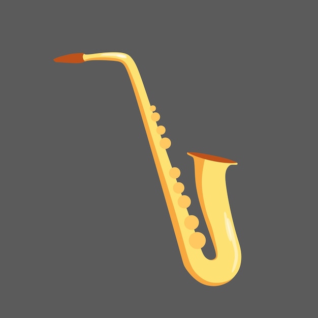 Giornata Internazionale del Jazz. Illustrazione vettoriale di un sassofono in stile cartone animato.