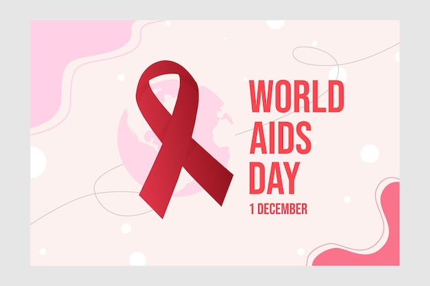 Giornata mondiale contro l'AIDS Sfondo rosso bianco