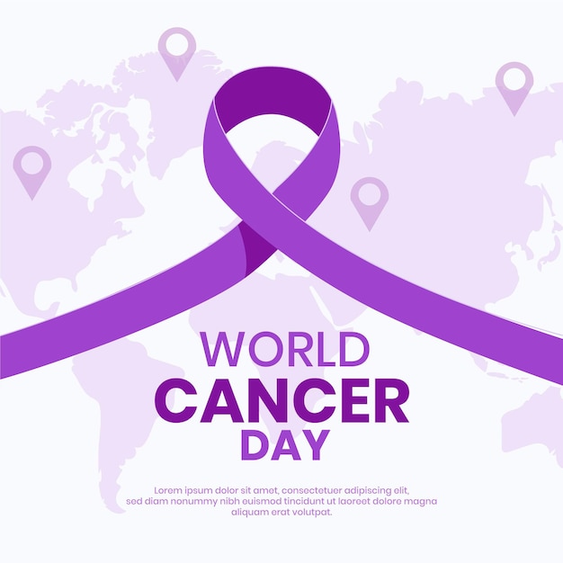 Giornata mondiale del cancro design piatto