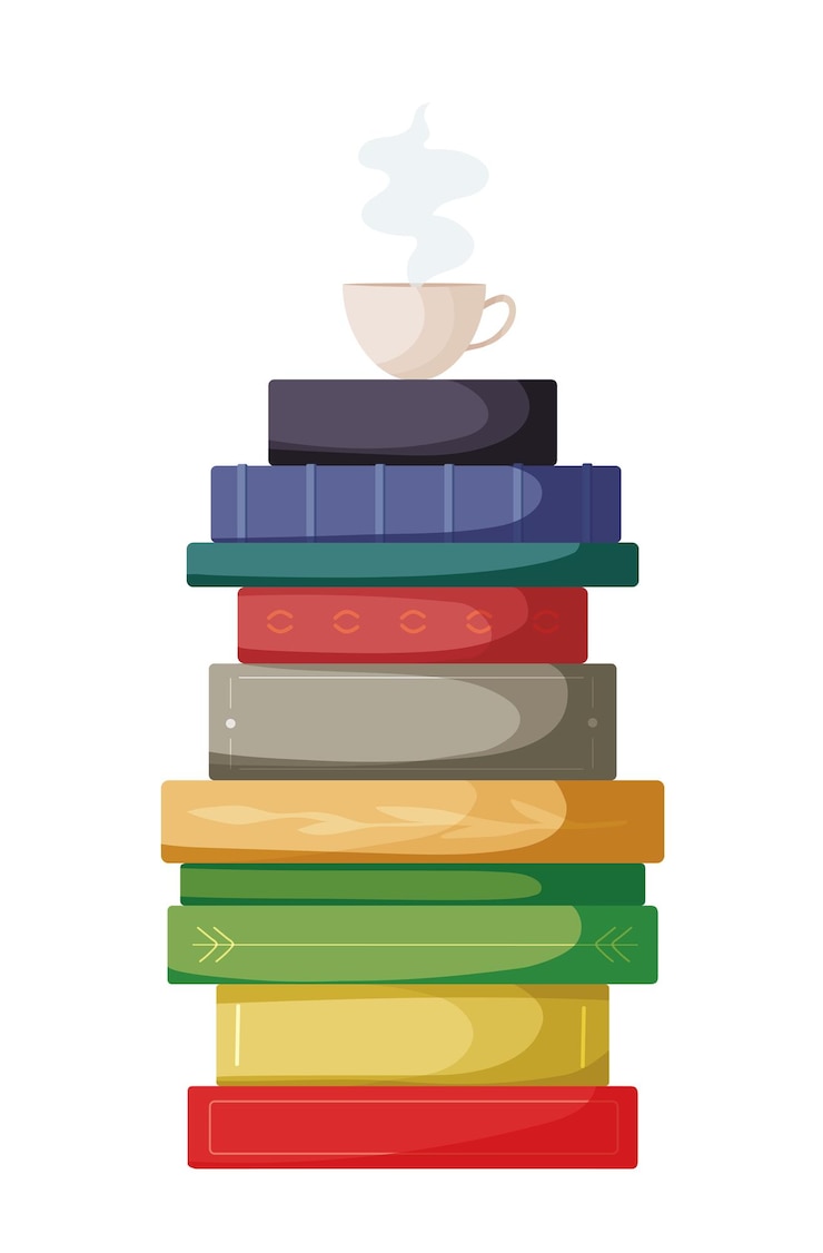 Vettore giornata mondiale del libro pila di libri colorati