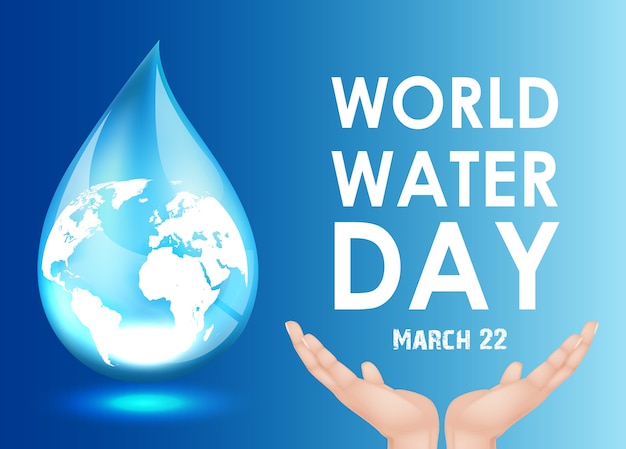 Giornata mondiale dell&#39;acqua sul backrgound blu