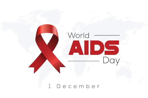 Giornata Mondiale dell'AIDS 1 dicembre Giornata mondiale dell'AIDS Consapevolezza nastro sfondo bianco per poster banner