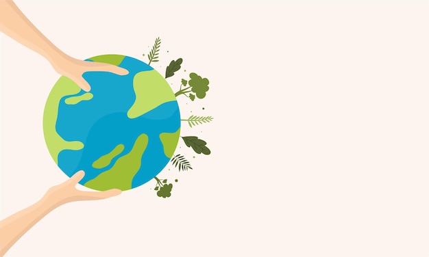 giornata mondiale dell'ambiente con il vettore di illustrazione del concetto di terra verde