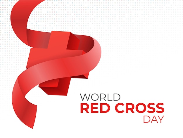 Giornata Mondiale della Croce Rossa Design Health e Red Crescent Day Concept