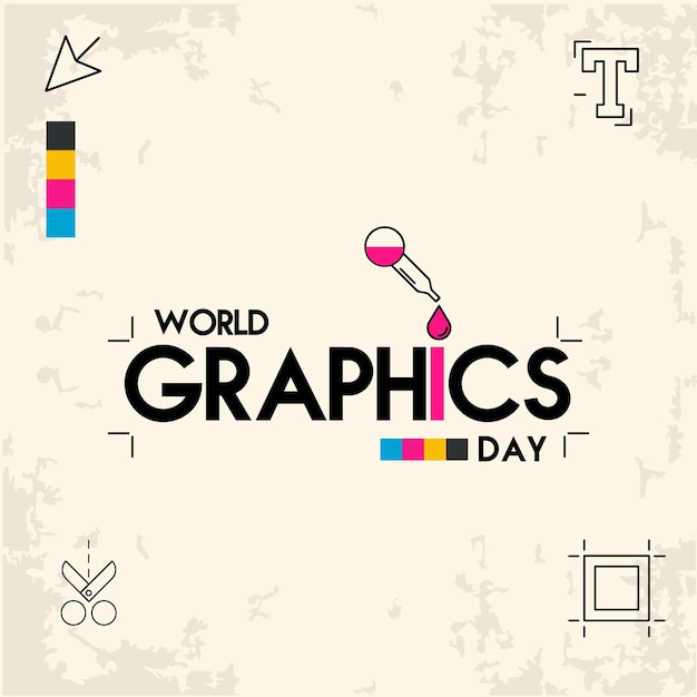 giornata mondiale della grafica per lo sfondo degli strumenti di progettazione e progettazione