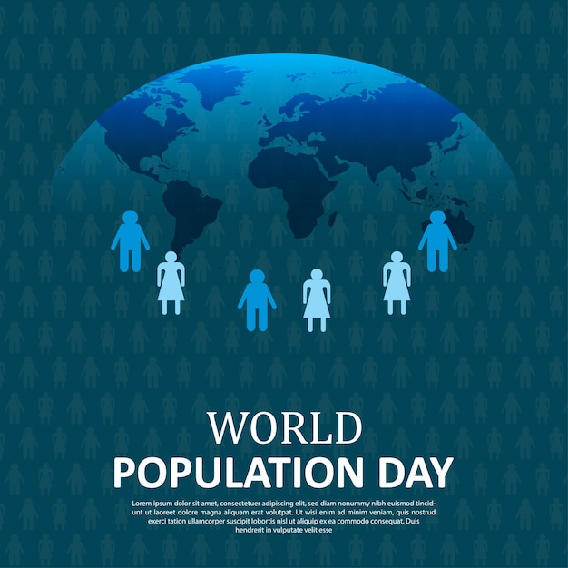 Giornata mondiale della popolazione con file vettoriale modello