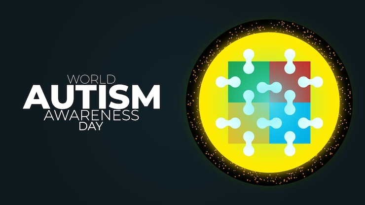 Vettore giornata mondiale di sensibilizzazione sull'autismo: sostegno all'istruzione e all'inclusione