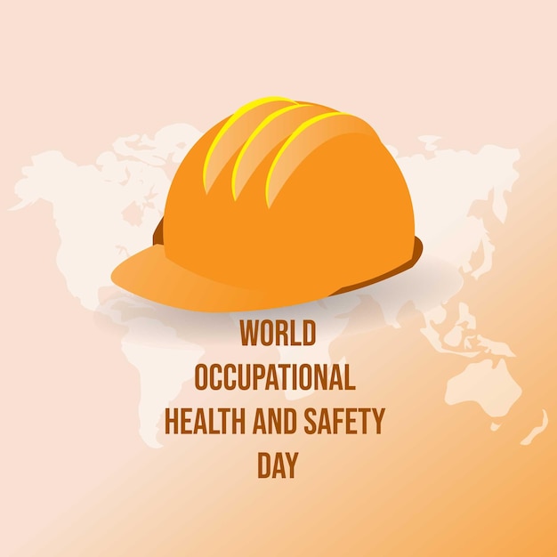 Giornata mondiale per la sicurezza e la salute sul lavoro Illustrazione vettoriale in stile piatto