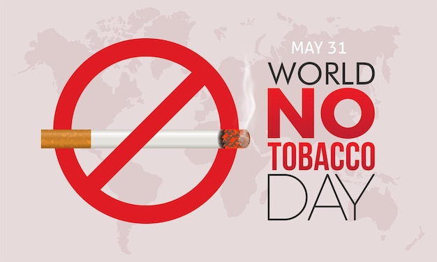 Giornata mondiale senza tabacco Carta poster e sfondo del concetto di vettore di consapevolezza della salute annuale