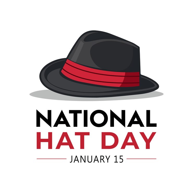 Vettore giornata nazionale del cappello 15 gennaio con fedora hats o derby in illustrazione