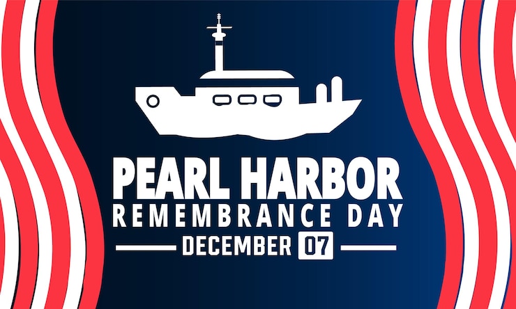 Vettore giornata nazionale di commemorazione di pearl harbor 7 dicembre vector illustration poster banner template