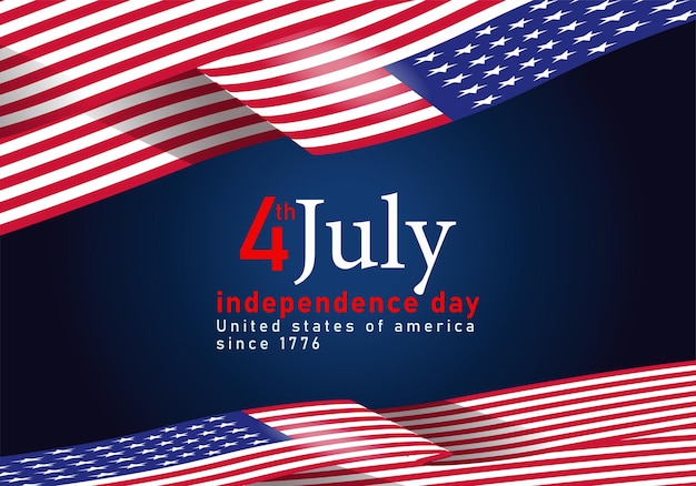 Giorno dell'indipendenza americana Bandiera americana Celebrazione del 4 luglio Sfondamento