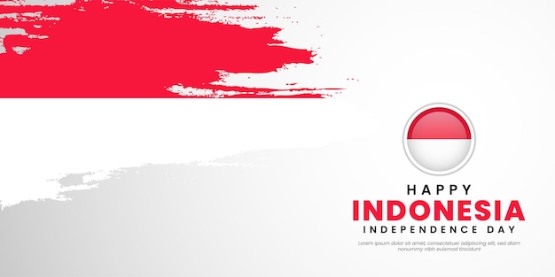 Giorno dell'Indipendenza dell'Indonesia 17 agosto con bandiere che ondeggiano copia lo sfondo dello spazio