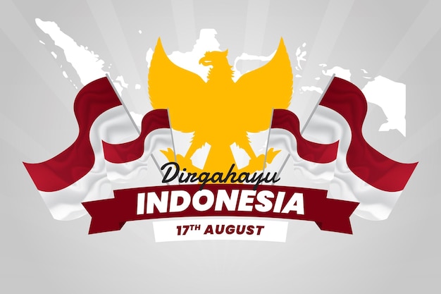 Giorno dell'indipendenza dell'Indonesia 17 agosto sfondo o bandiera