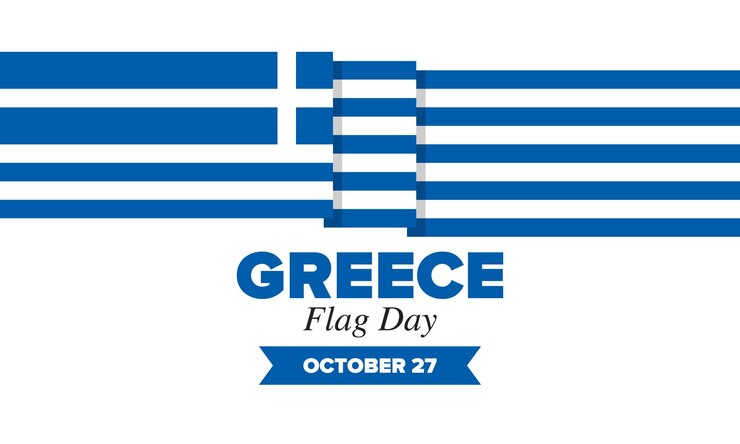 Vettore giorno dell'indipendenza festa nazionale greca bandiera greca colore blu illustrazione vettoriale