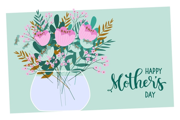 Giorno della Madre Bouquet di fiori e testo