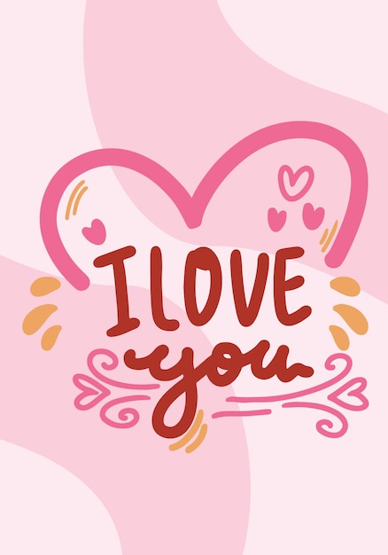 Giorno di San Valentino Gratifiche Schede adesive Lettere Tipografia Carino ti voglio bene rosso rosa