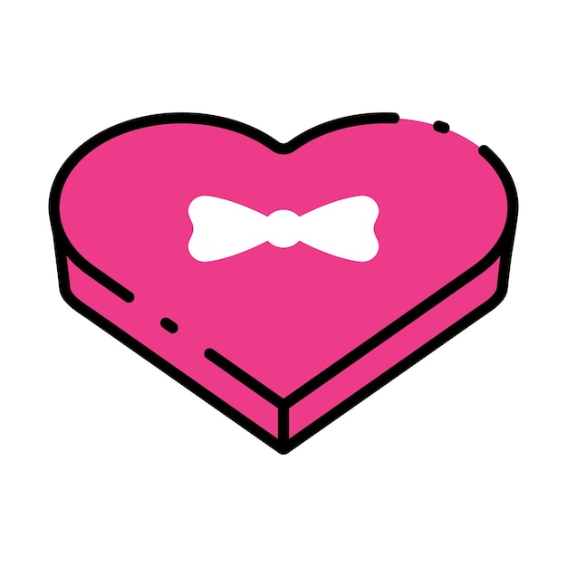giorno di San Valentino scatola a forma di cuore icona modello vettoriale illustrazione logo design
