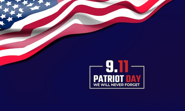 giorno patriottico americano 911 per il saluto banner di sfondo con modello vettoriale dell'area di spazio vuoto