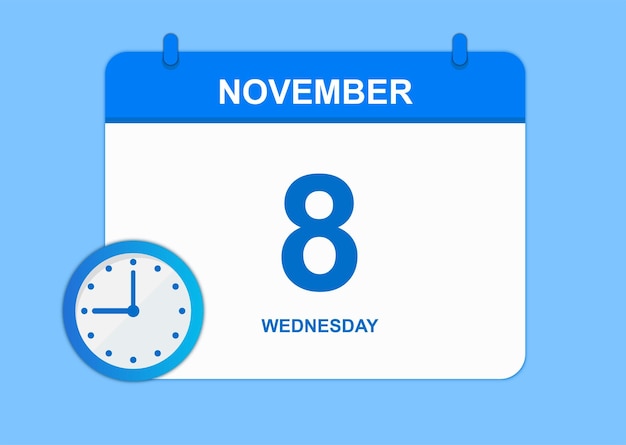 giorno vettoriale mese di calendario novembre
