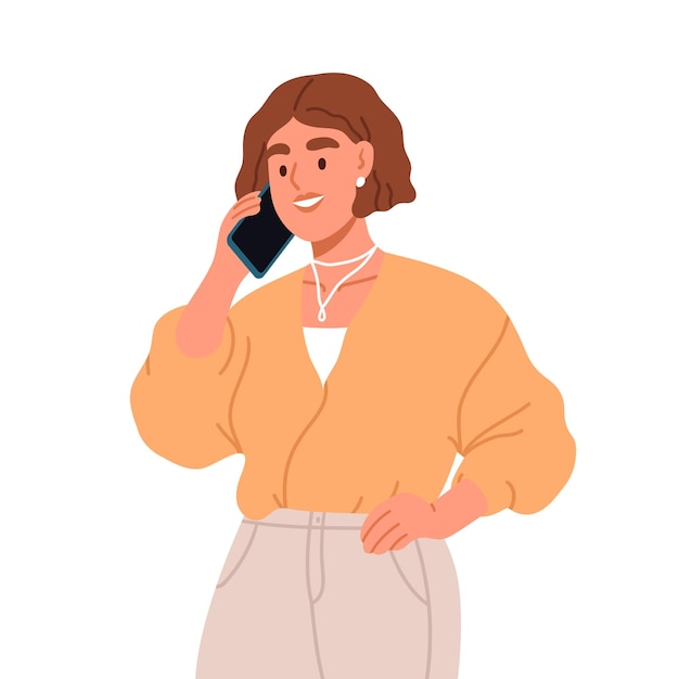 Giovane donna che parla al telefono.