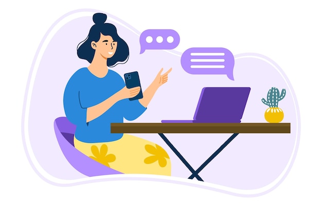 Giovane donna con il concetto di smartphone