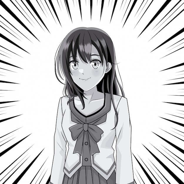 Giovane studentessa della scuola anime