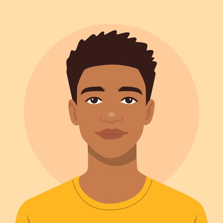Vettore giovane uomo avatar vettoriale stile piatto disegno illustrazione vettoriale