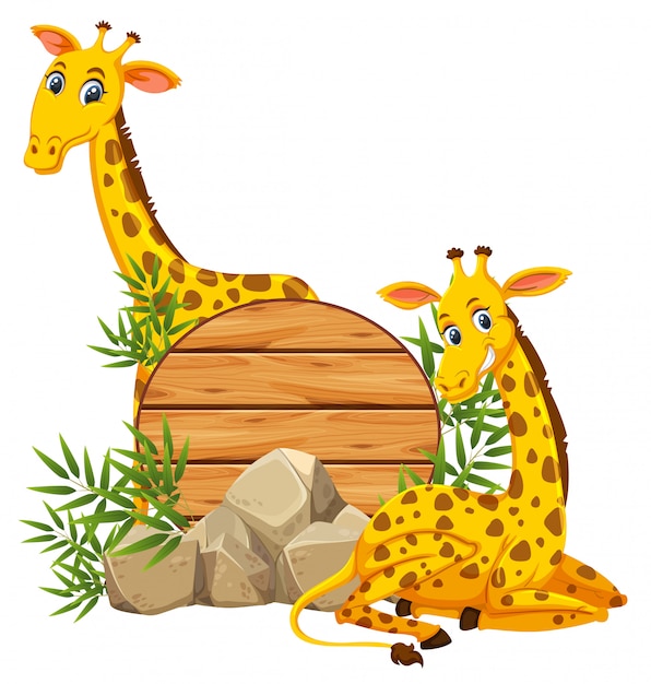 Giraffa su legno bannner